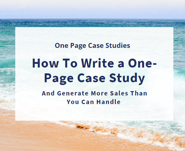 how to write a one page case study