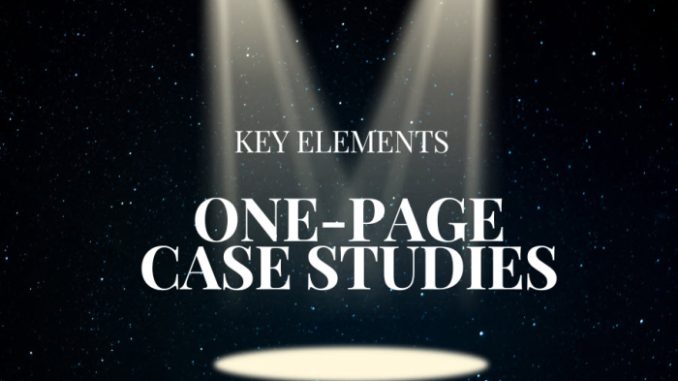 What are elements of a one-page case study
