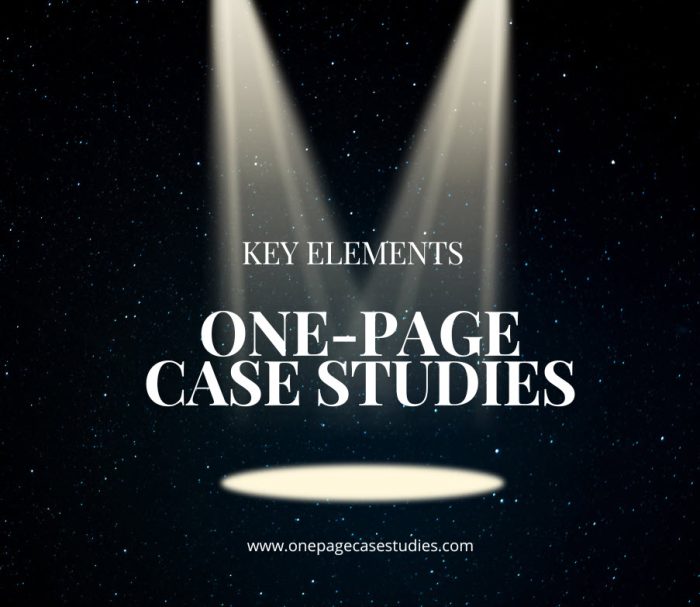 What are elements of a one-page case study