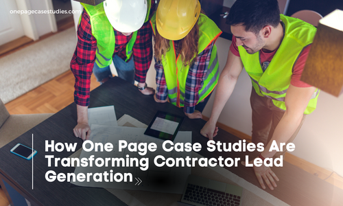 best lead generation for contractors with One Page Case Studies