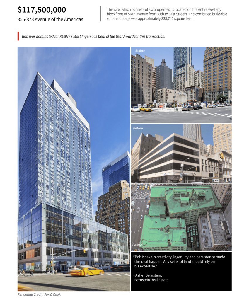 855-873 Avenue of the Americas Development Site Sales